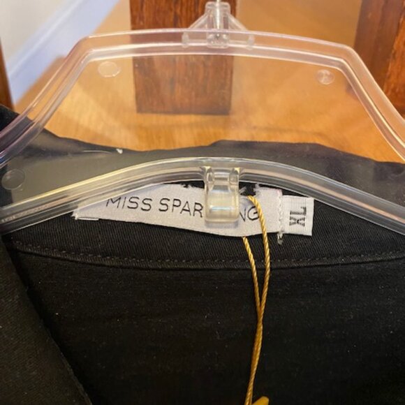 NWT Miss Sparkling Black White Star Shirt Jacket Shacket Silver Snaps XL - Picture 3 of 9